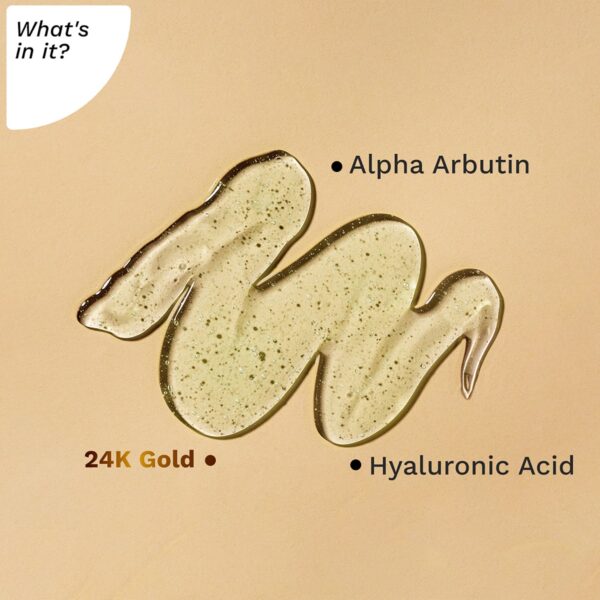 Pilgrim 24K Gold Lightweight Gel Face Moisturizer With Hyaluronic Acid & Alpha Arbutin (50ml) - Pilgrim