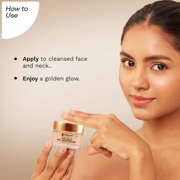 Pilgrim 24K Gold Lightweight Gel Face Moisturizer With Hyaluronic Acid & Alpha Arbutin (50ml) - Pilgrim