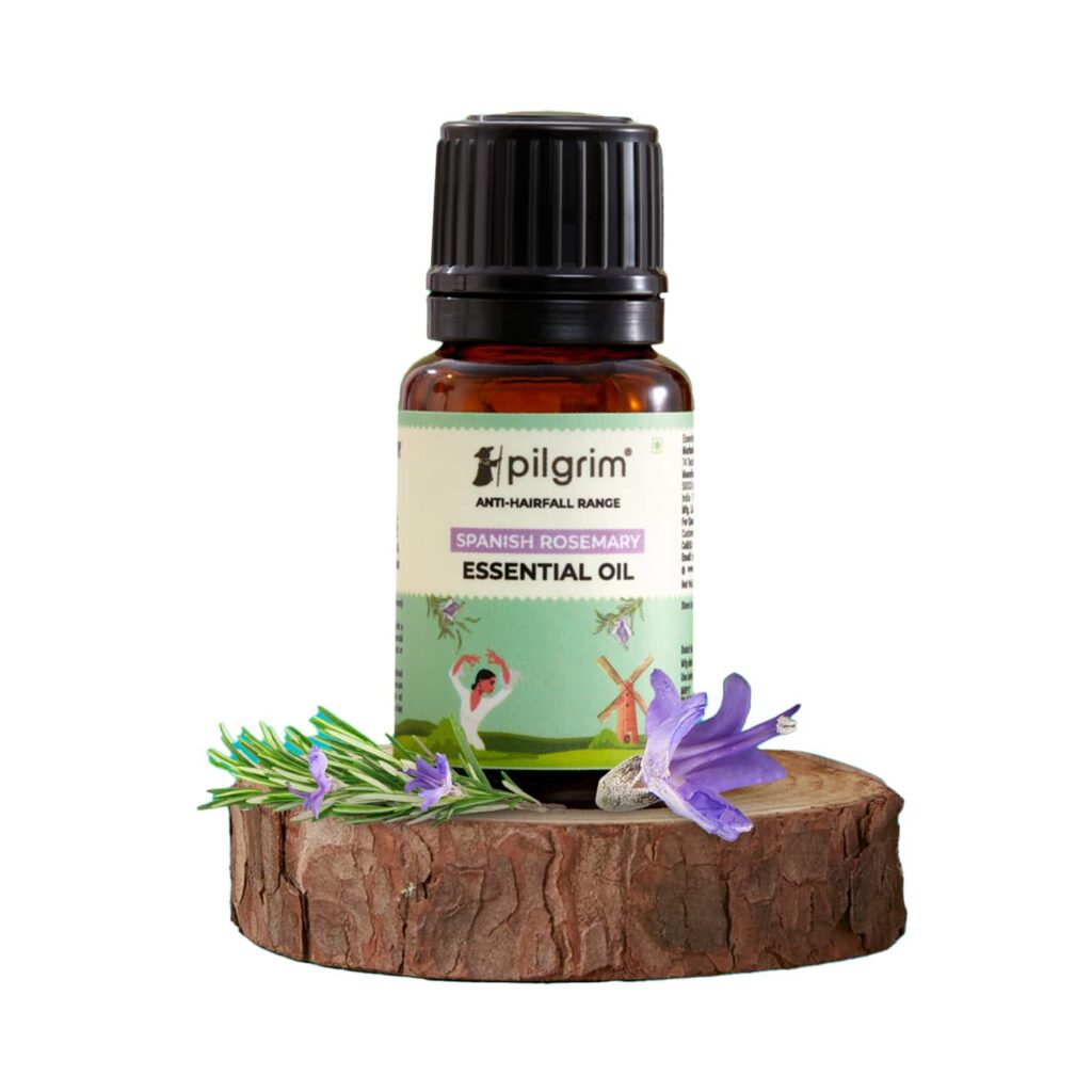Pilgrim Spanish Rosemary Essential Oil For Hair Growth, Hair Fall Control & Hair Strengthening (10ml) - Pilgrim