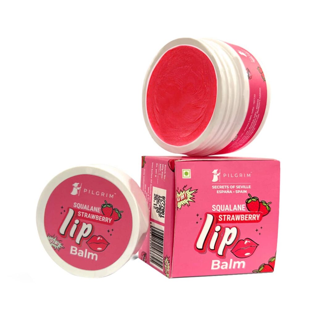 Pilgrim Squalane Strawberry Lip Balm With Shea & Cocoa Butter (8g) - Pilgrim
