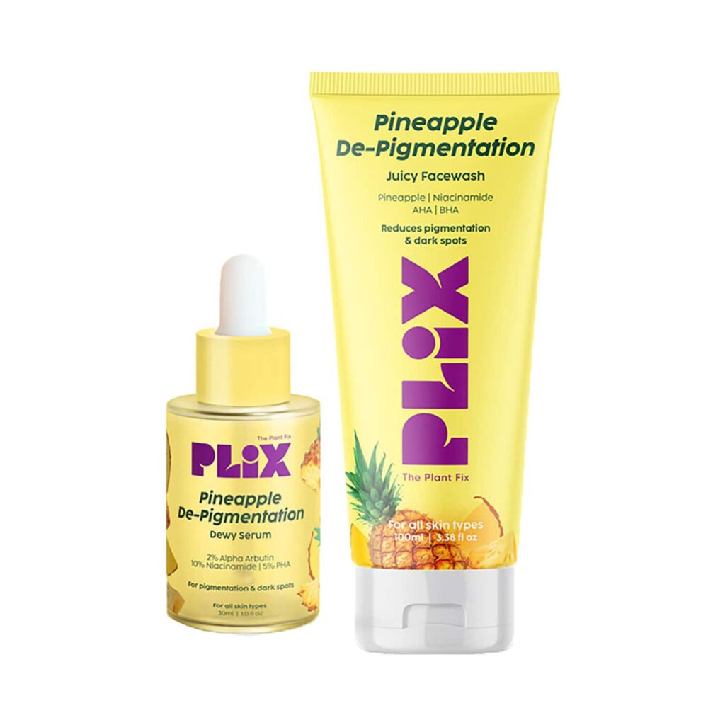 Plix 5% Pineapple De-Pigmentation Foaming Face Wash & Serum Combo (2Pcs) - Plix