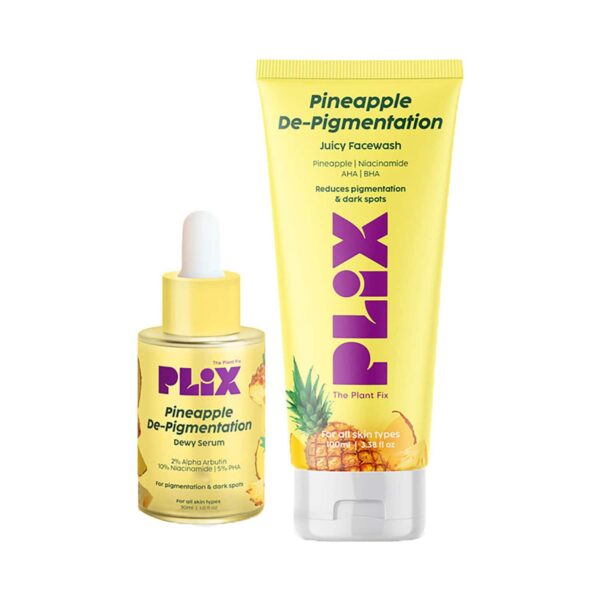 Plix 5% Pineapple De-Pigmentation Foaming Face Wash & Serum Combo (2Pcs) - Plix