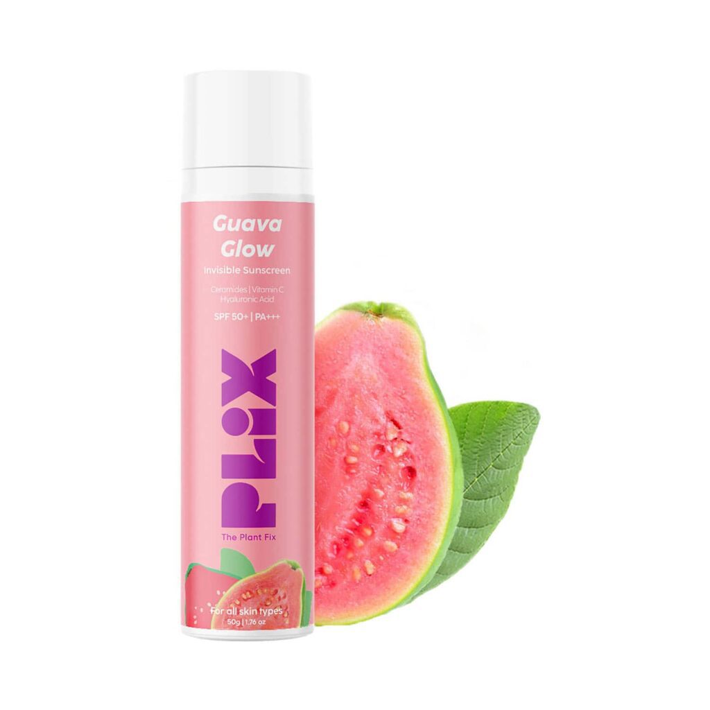 Plix Guava Glow Invisible Sunscreen Gel SPF 50+ (50g) - Plix