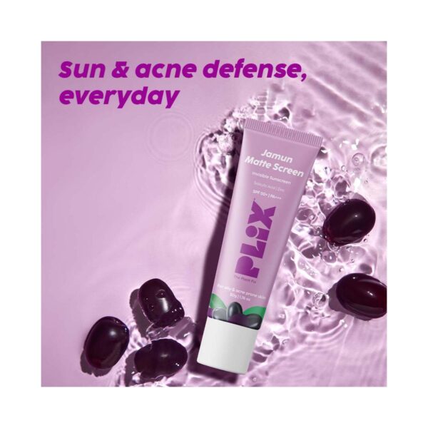 Plix Jamun Mattifying Lightweight Sunscreen With SPF 50+ PA+++ (50g) - Plix