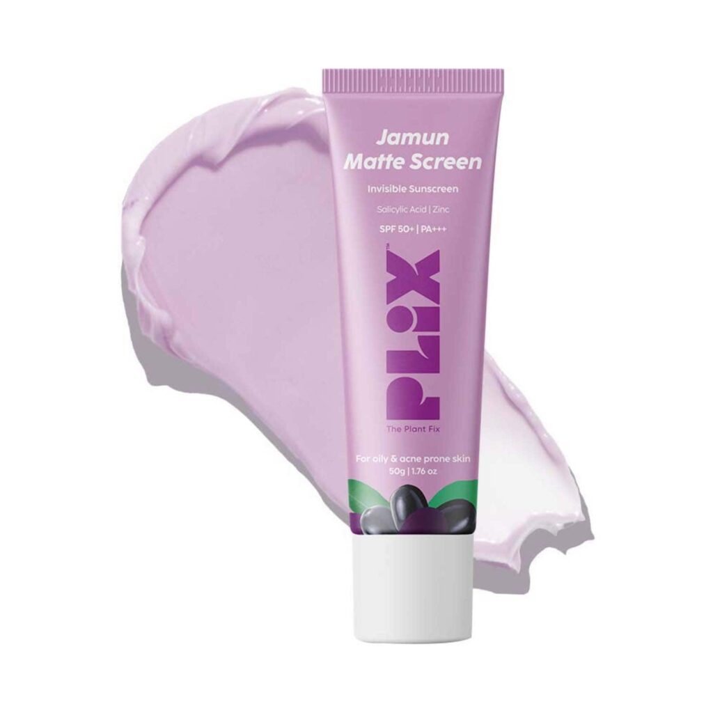 Plix Jamun Mattifying Lightweight Sunscreen With SPF 50+ PA+++ (50g) - Plix