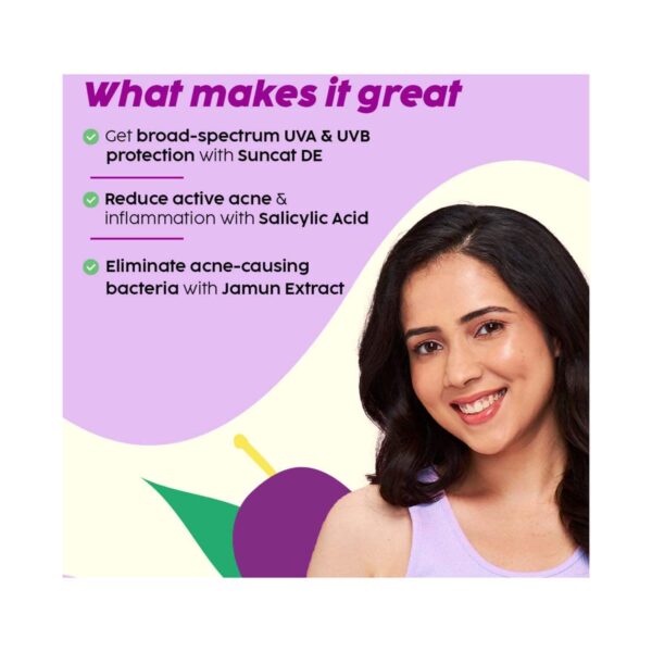 Plix Jamun Mattifying Lightweight Sunscreen With SPF 50+ PA+++ (50g) - Plix