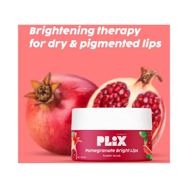 Plix Pomegranate Exfoliating Lip Scrub For Dark Dry & Pigmented Lips (15g) - Plix