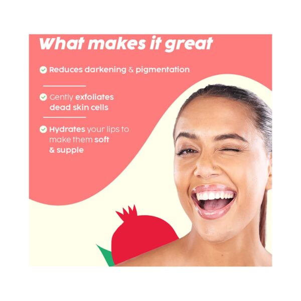 Plix Pomegranate Exfoliating Lip Scrub For Dark Dry & Pigmented Lips (15g) - Plix