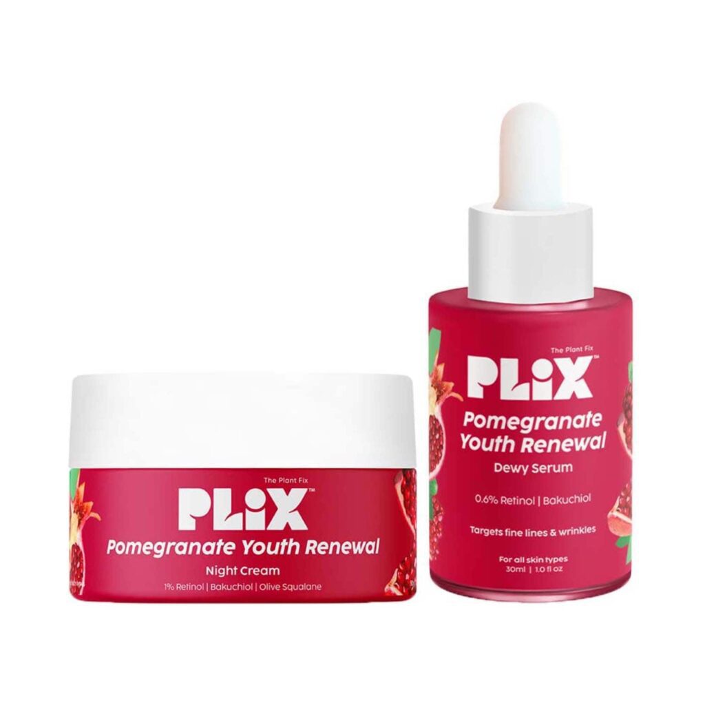 Plix Pomegranate Youth Renewal Night Cream And Dewy Serum - (2 Pcs) - Plix