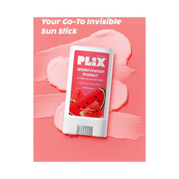 Plix Watermelon Invisible Sunscreen Stick SPF 50 PA +++ (15g) - Plix