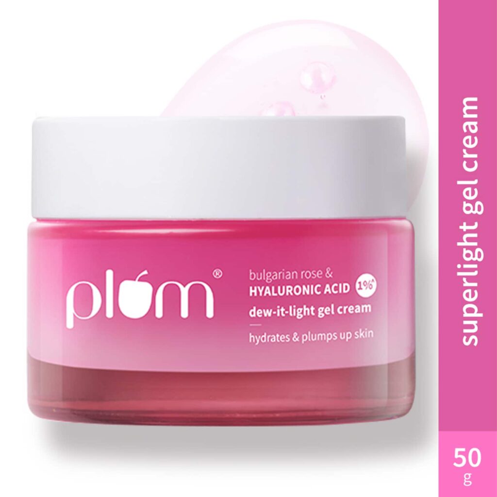 Plum 1% Hyaluronic Acid Dew It Light Gel Moisturizer Bulgarian Rose Oilfree lasting hydration (50 g) - Plum