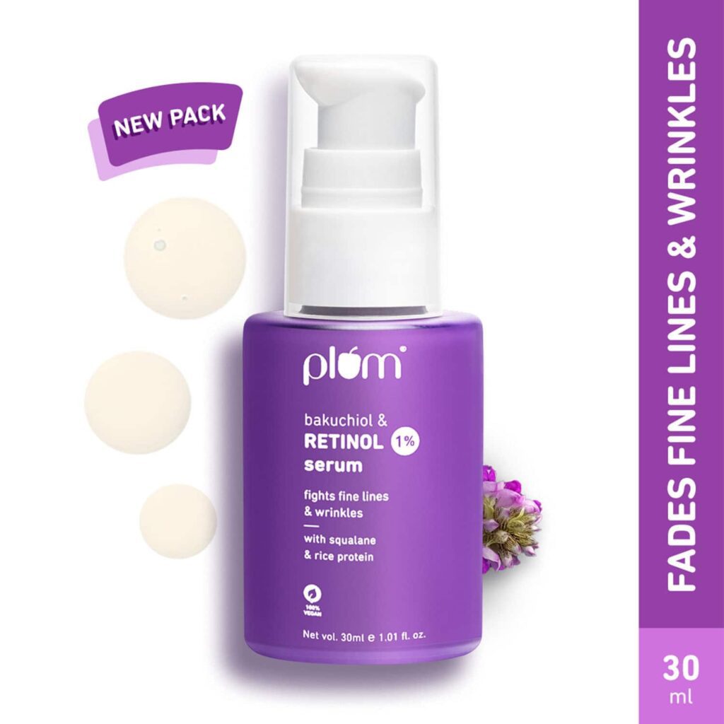 Plum 1% Retinol Anti-Aging Face Serum, Bakuchiol Boosts Collagen, Reduces Lines & Wrinkles (30ml) - Plum