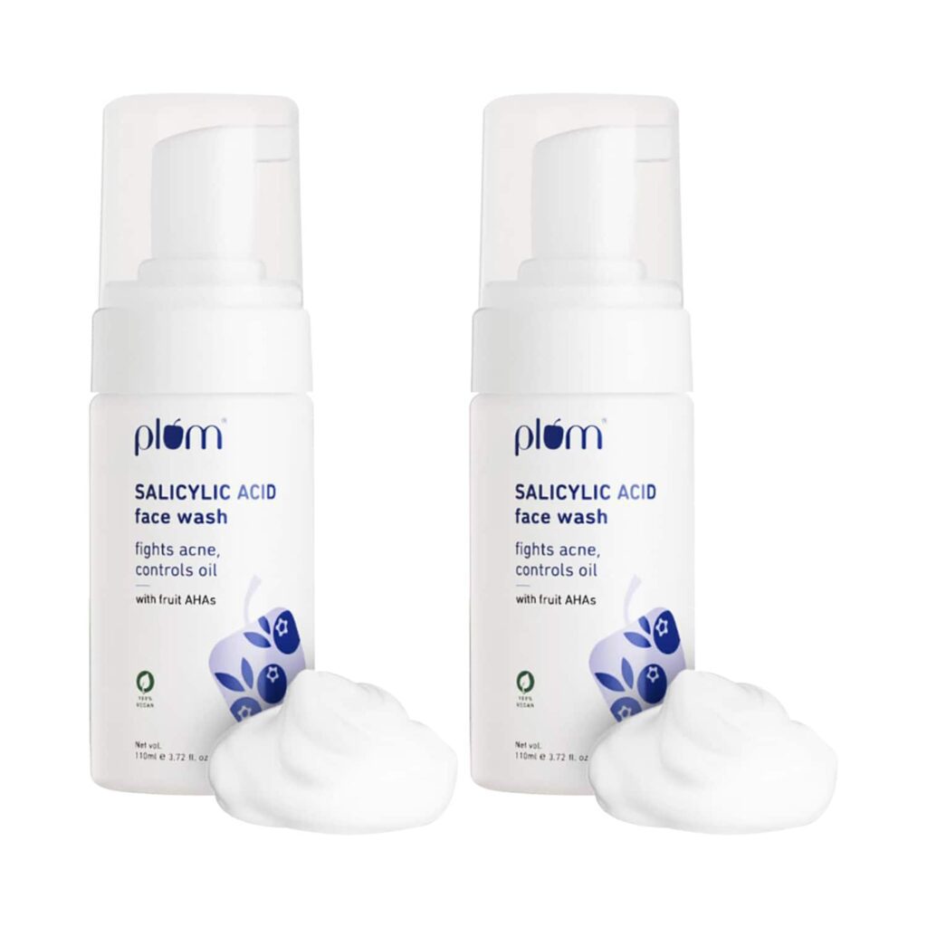 Plum 1% Salicylic Acid AHA Foaming Face Wash Combo (Pack of 2) (110 ml) - Plum