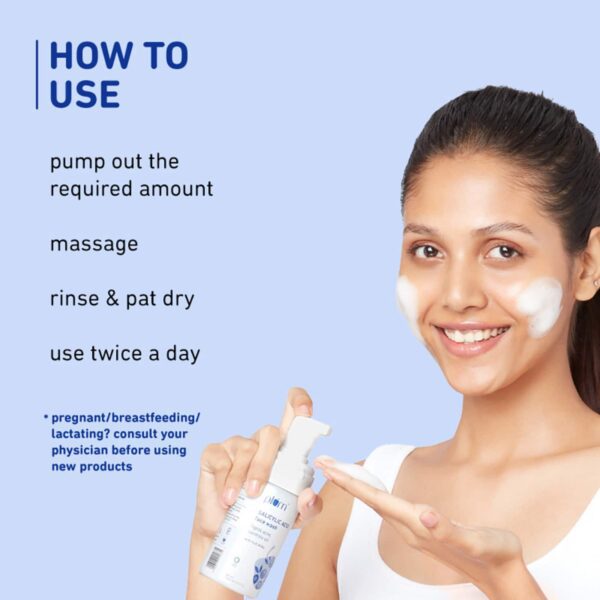 Plum 1% Salicylic Acid AHA Foaming Face Wash - Fights Active Acne & Oil For Smooth Skin (110ml) - Plum