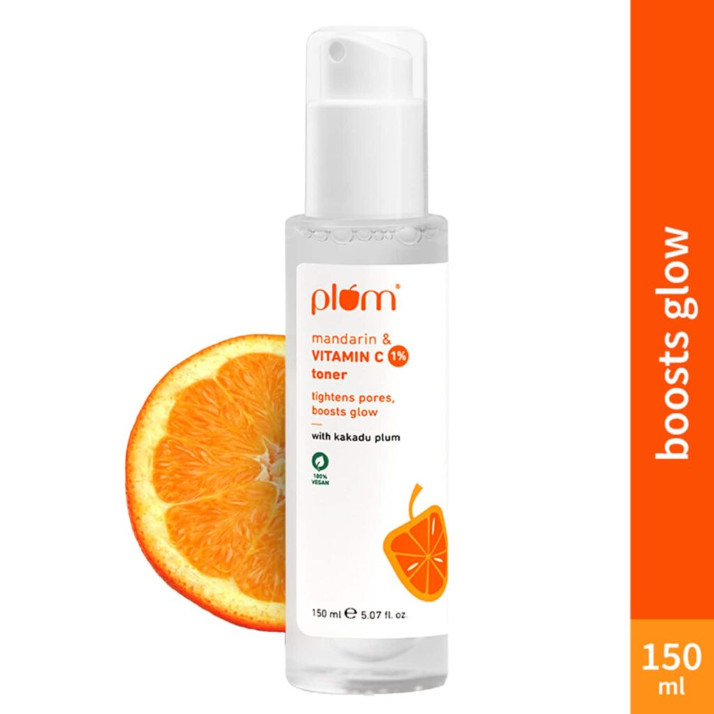 Plum 1% Vitamin C Toner with Mandarin & Kakadu Plum Reduce Dark Spots Boosts Glow All Skin (150 ml) - Plum