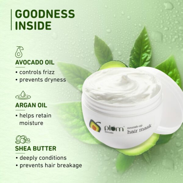 Plum Avocado Nourish-Up Hair Mask Nourishes Hair|Retains Moisture for Dry & Frizzy Hair (250 gm) - Plum