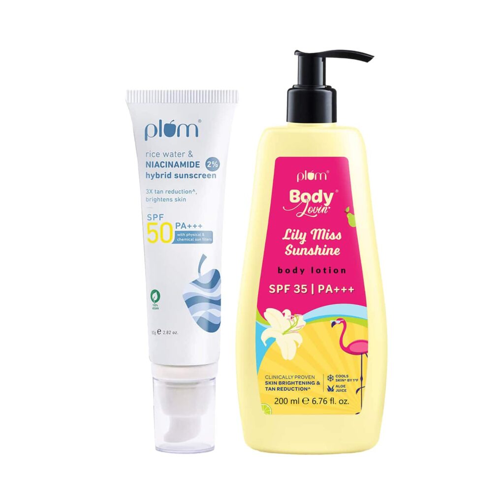 Plum Body Lotion SPF 35 PA+++ & Sunscreen SPF 50 PA+++ Duo for Sun Protection - Plum