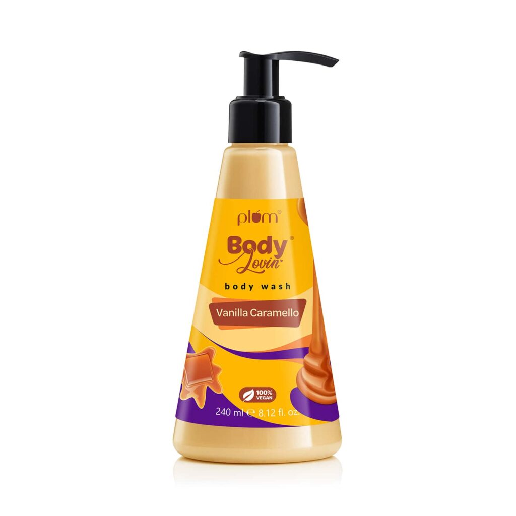 Plum Body lovin Vanilla Caramello Body Wash Warm Caramel SLS Free Body Wash (240 ml) - Plum