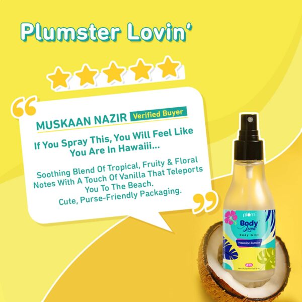 Plum BodyLovin' Hawaiian Rumba Body Mist|Long Lasting Beachy Fragrance For Women & Men (150ml) - Plum