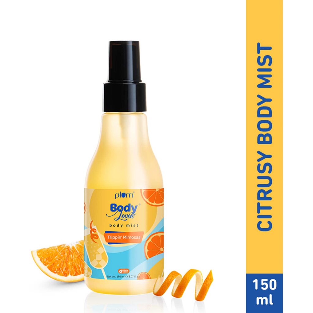 Plum BodyLovin' Trippin' Mimosas Body Mist | Long Lasting Citrusy Fragrance For Women & Men (150ml) - Plum