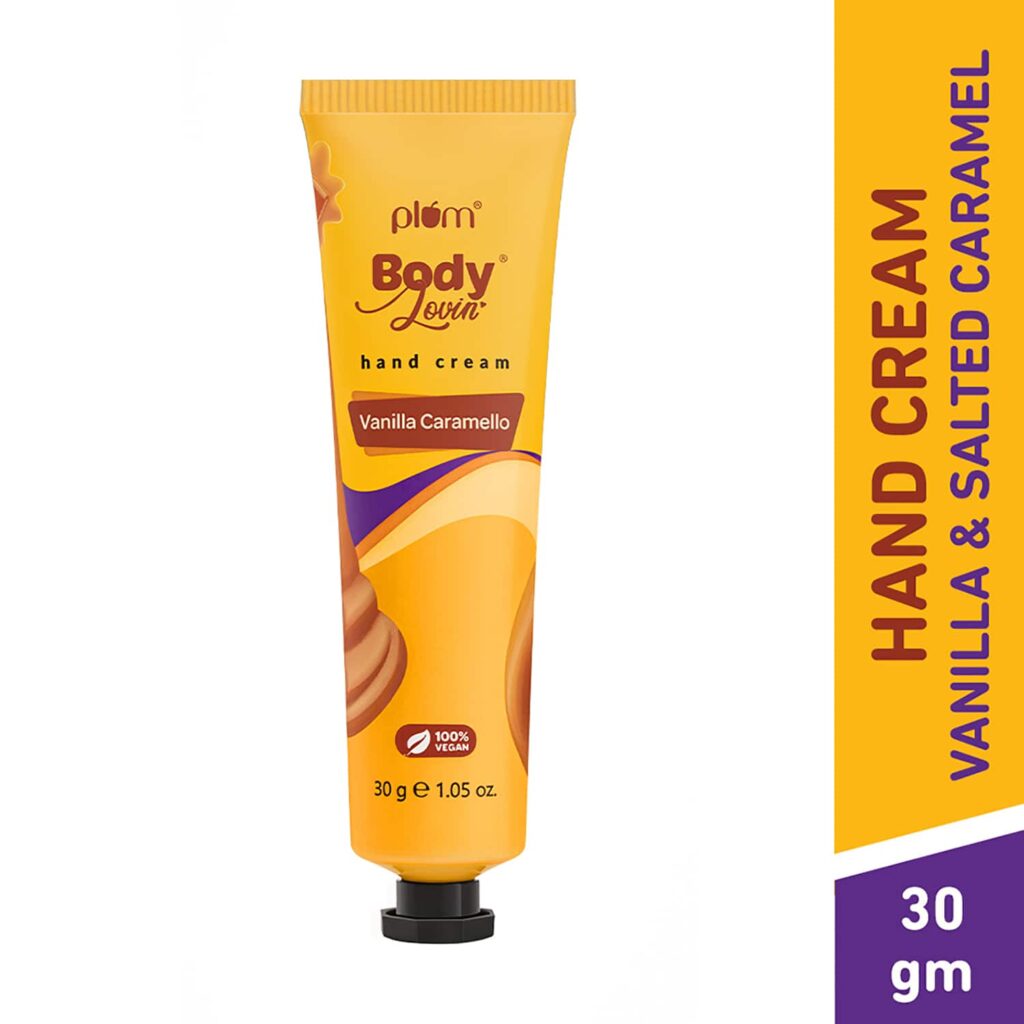 Plum BodyLovin' Vanilla Caramello Hand Cream- Ultra Moisturizing with Shea Butter (30 g) - Plum