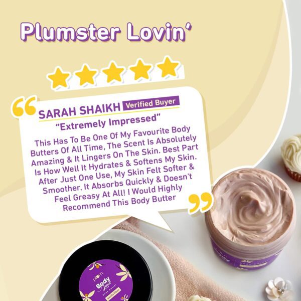 Plum BodyLovin' Vanilla Vibes Body Butter | Intense Moisture | Rich Shea Butter Formula (200g) - Plum