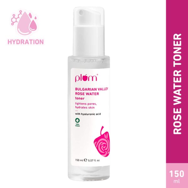 Plum Bulgarian Rose And 1% Hyaluronic Acid Toner & Moisturiser Duo for Hydration & Plumpy Skin - Plum