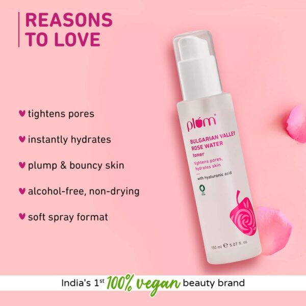 Plum Bulgarian Rose And 1% Hyaluronic Acid Toner & Moisturiser Duo for Hydration & Plumpy Skin - Plum