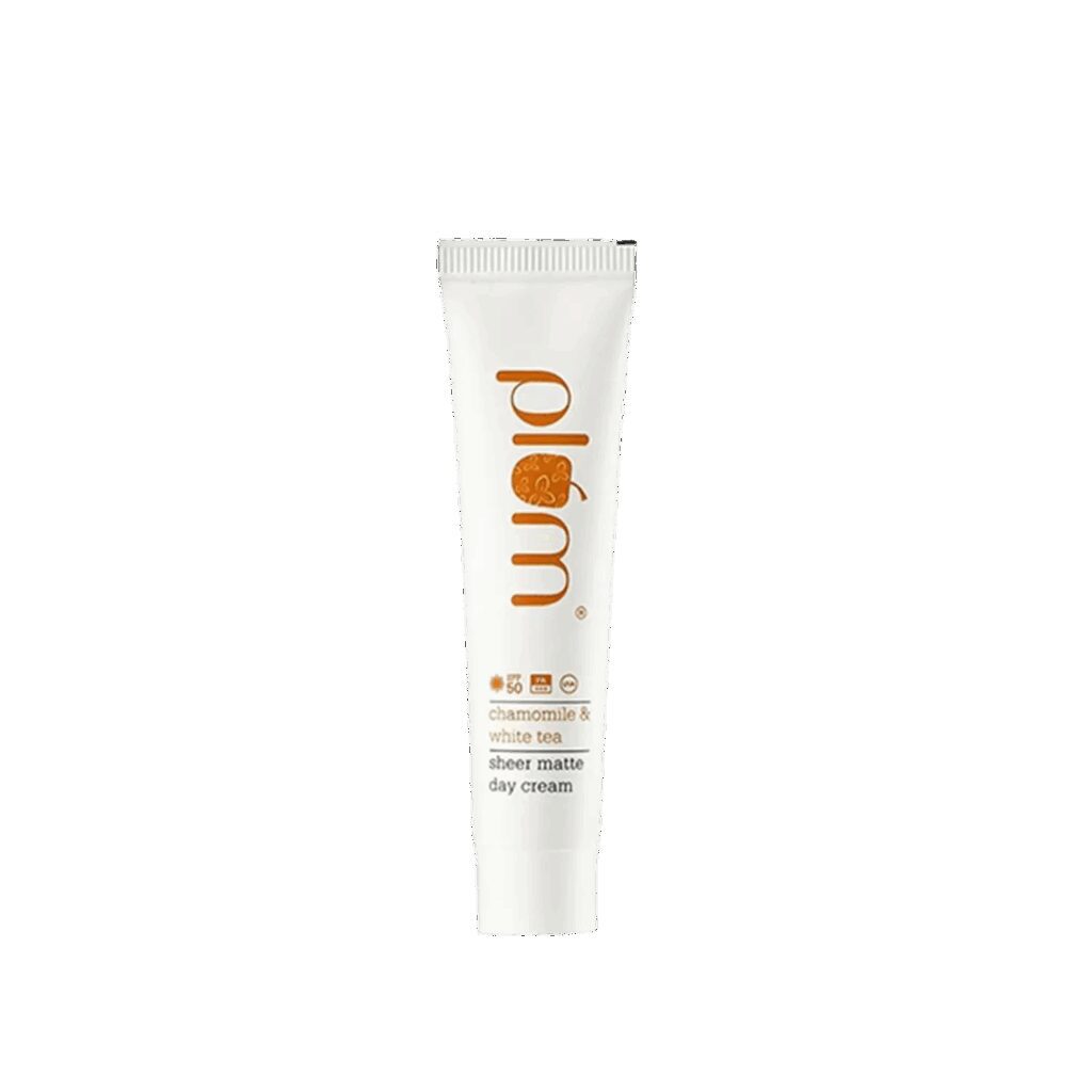 Plum Chamomile and White Tea Sheer Matte Day Cream SPF 50 - Mini Pack (15ml) - Plum