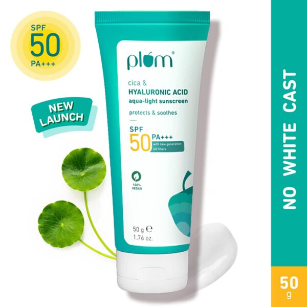Plum Cica & Hyaluronic Acid Aqua-Light Sunscreen SPF 50 (50g) - Plum