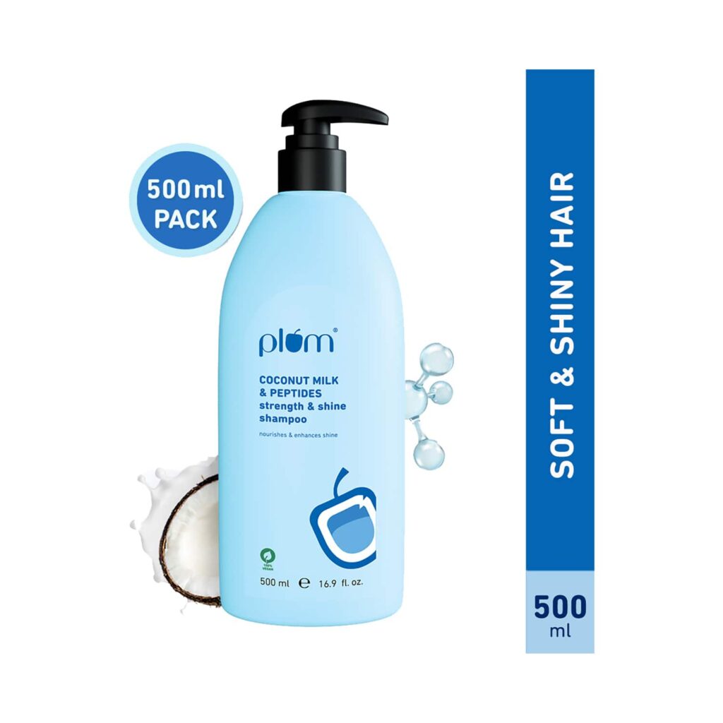Plum Coconut Shampoo for Dull Hair Coconut Milk and Peptides for Soft & Silky Hair (500 ml) - Plum