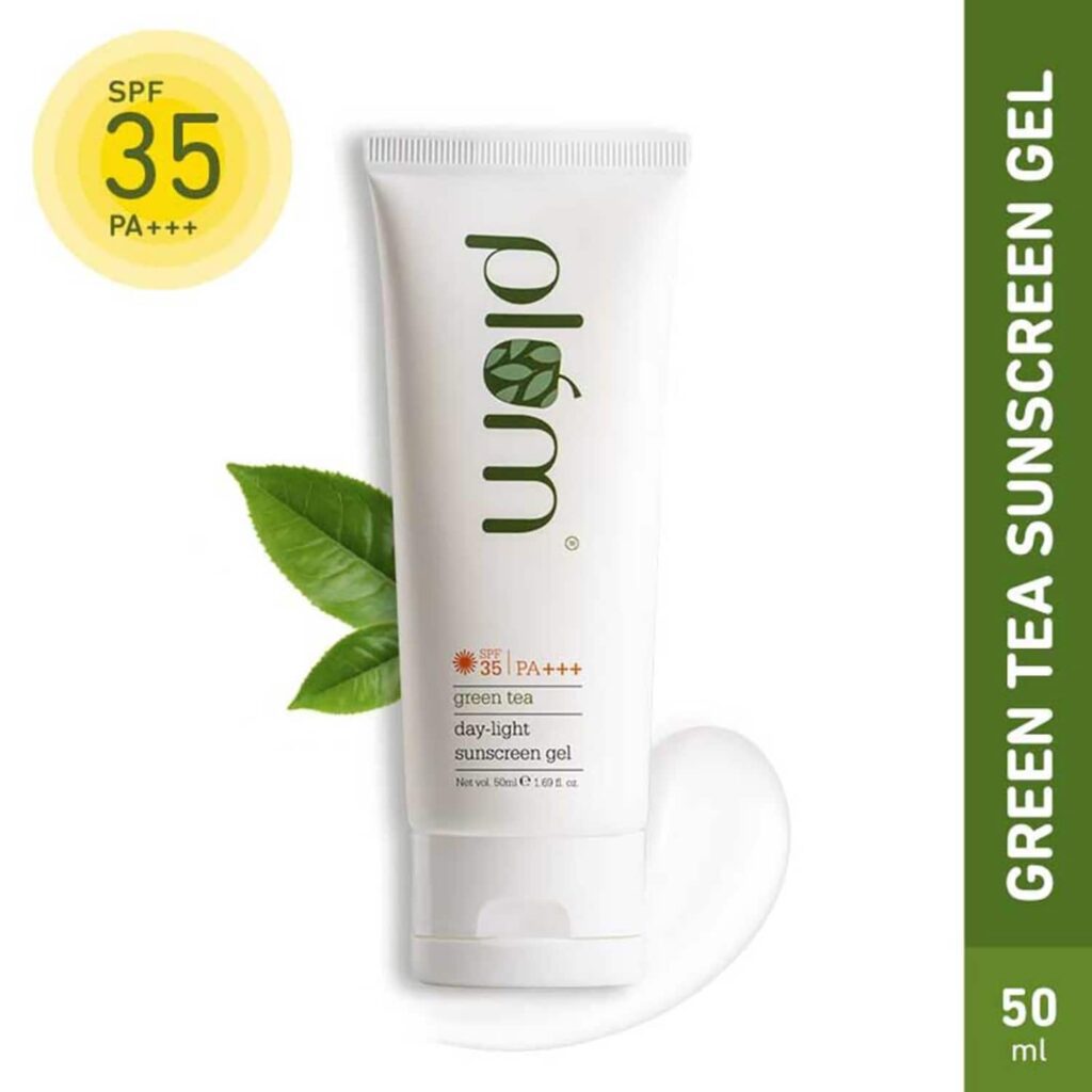 Plum Green Tea Day-Light Broad Spectrum Sunscreen Gel SPF 35 UVA/B - No White Cast, Non-Sticky (50g) - Plum