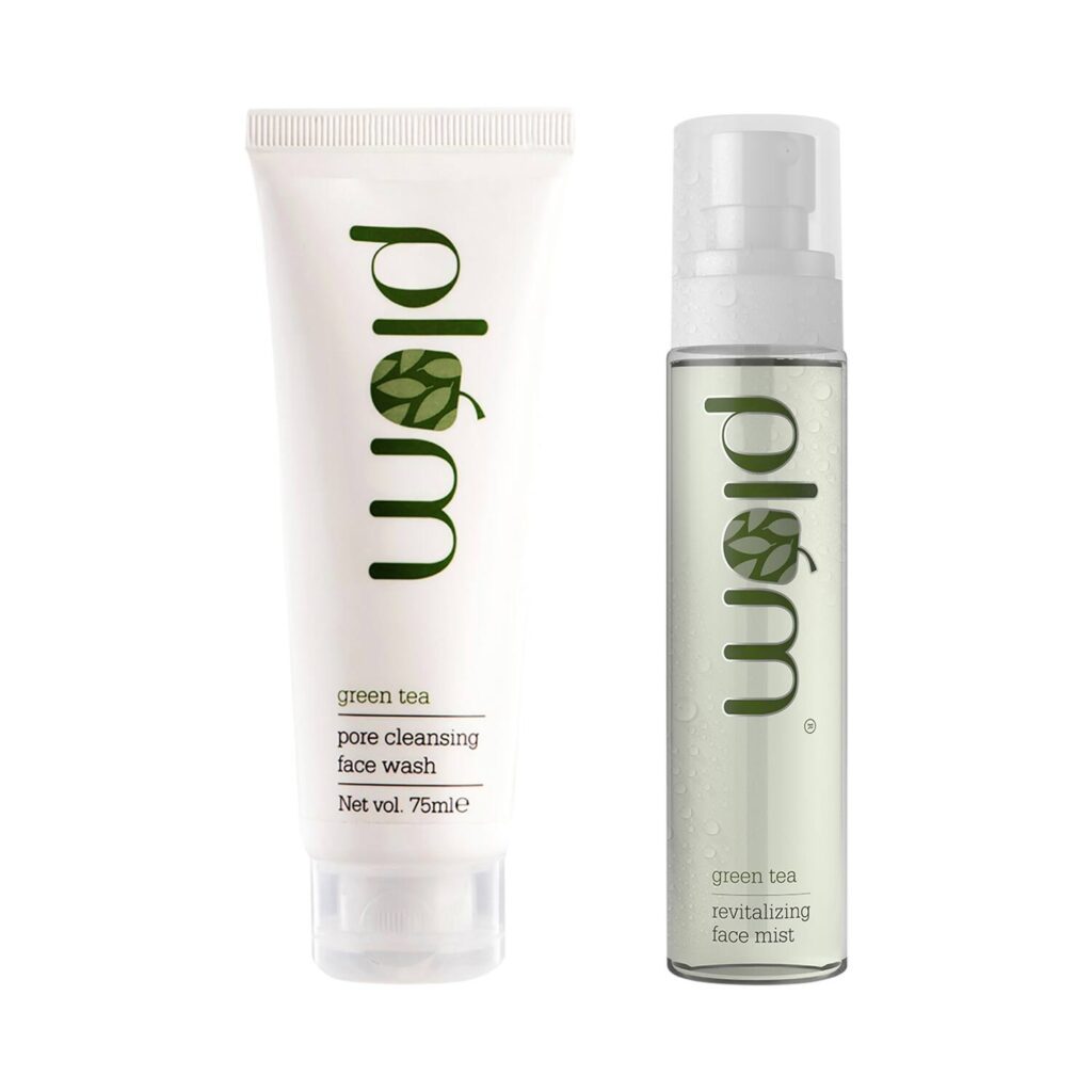 Plum Green Tea Face Wash and Green Tea Face Mist Fights Ance & Oil Combo - Plum