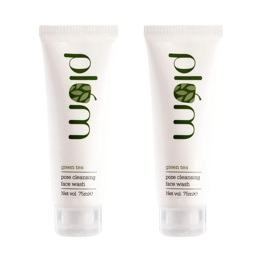 Plum Green Tea Pore Cleansing Face Wash, Oily Skin, Fights Acne (75 ml) - Pack of 2 combo - Plum