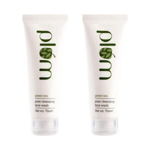 Plum Green Tea Pore Cleansing Face Wash, Oily Skin, Fights Acne (75 ml) - Pack of 2 combo - Plum