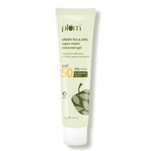 Plum Green Tea & Zinc Super-Matte Gel Sunscreen SPF 50 PA ++++ | Formulated for Oily, Combination and Acne Prone Skin | Protects & Controls Oil | Lightweight, No White Cast &...