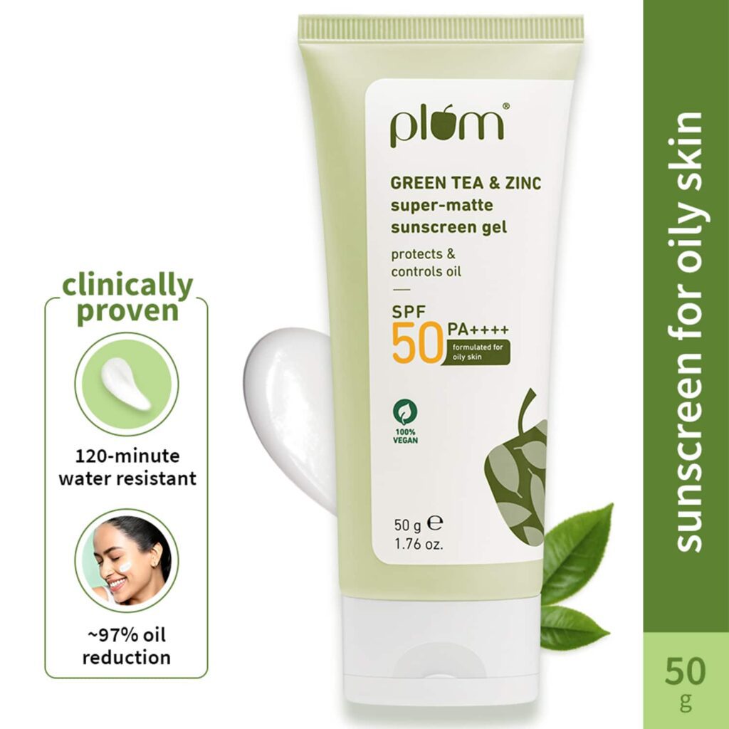 Plum Green Tea & Zinc Super-Matte Sunscreen Gel (50 g) - Plum