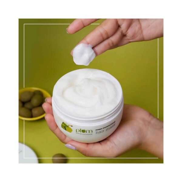 Plum Olive & Macadamia mega moisturizing hair mask Repairs Damage|Smoothens Hair|Dry Hair (250ml) - Plum
