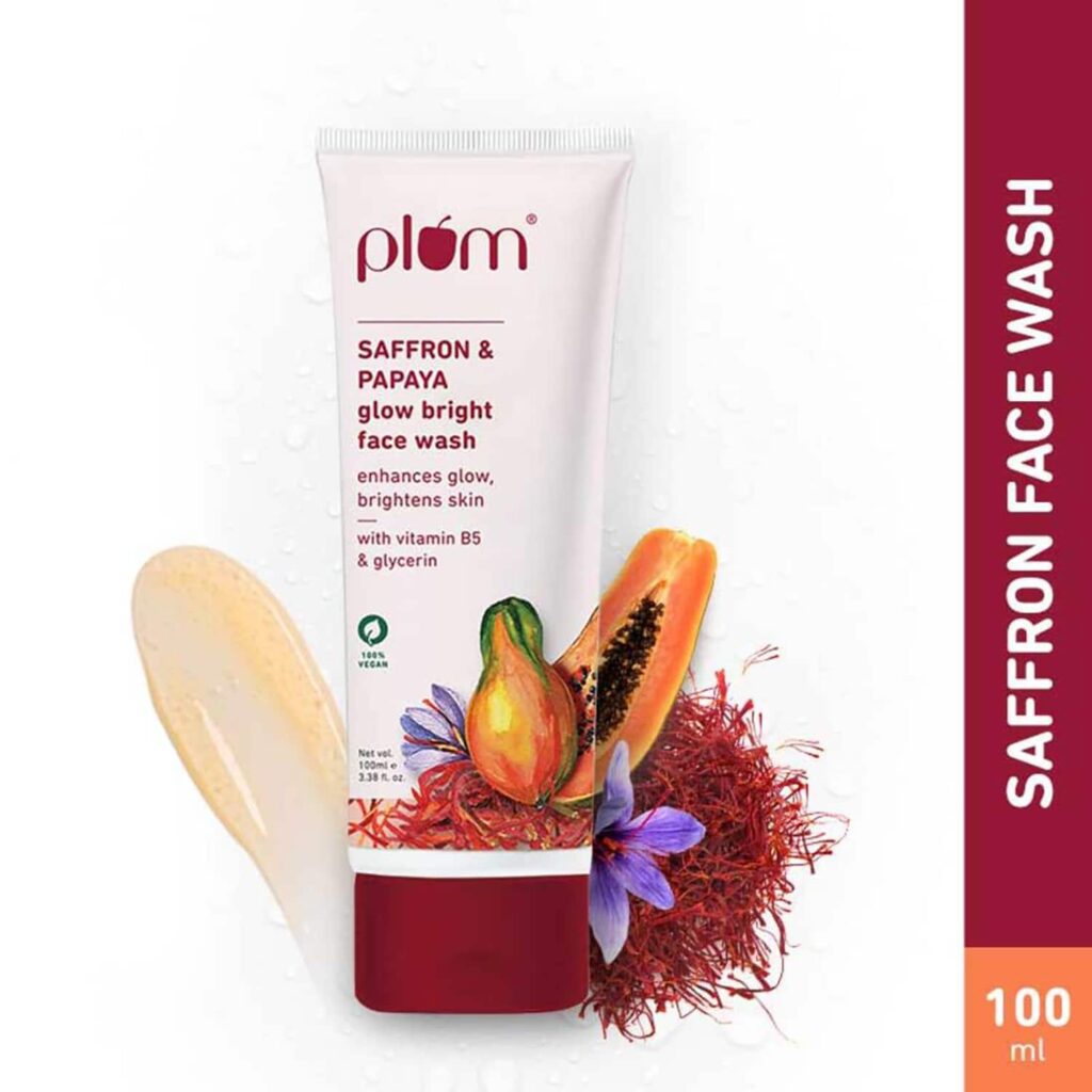 Plum Saffron & Papaya Glow Bright Face Wash (100ml) - Plum