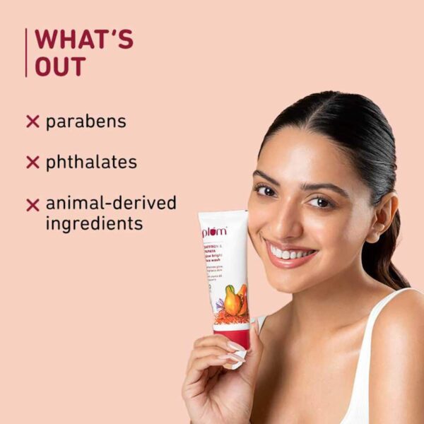 Plum Saffron & Papaya Glow Bright Face Wash (100ml) - Plum
