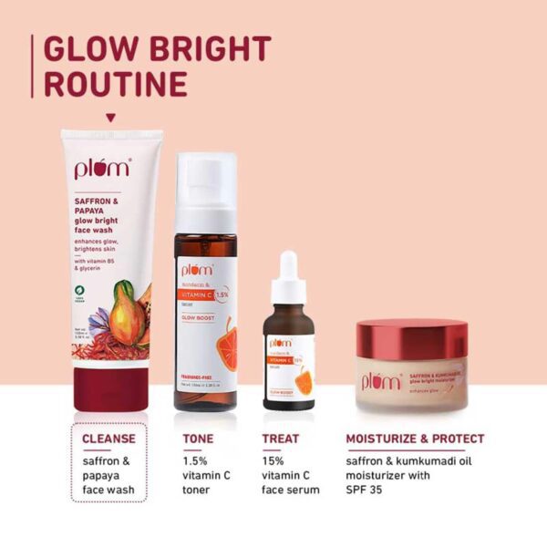 Plum Saffron & Papaya Glow Bright Face Wash (100ml) - Plum
