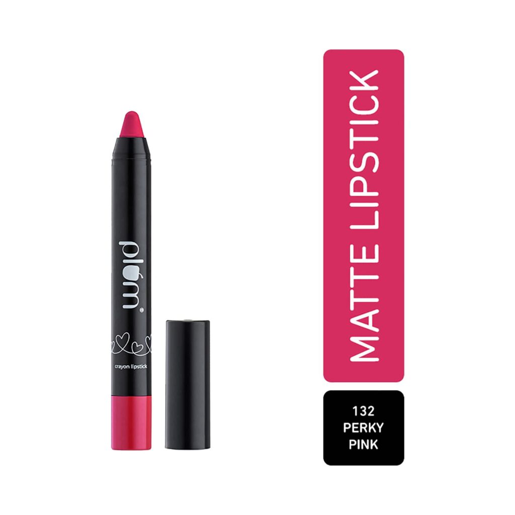 Plum Twist & Go Matte Crayon Lipstick with Ceramides & Hyaluronic Acid - 132 Perky Pink (1.8g) - Plum