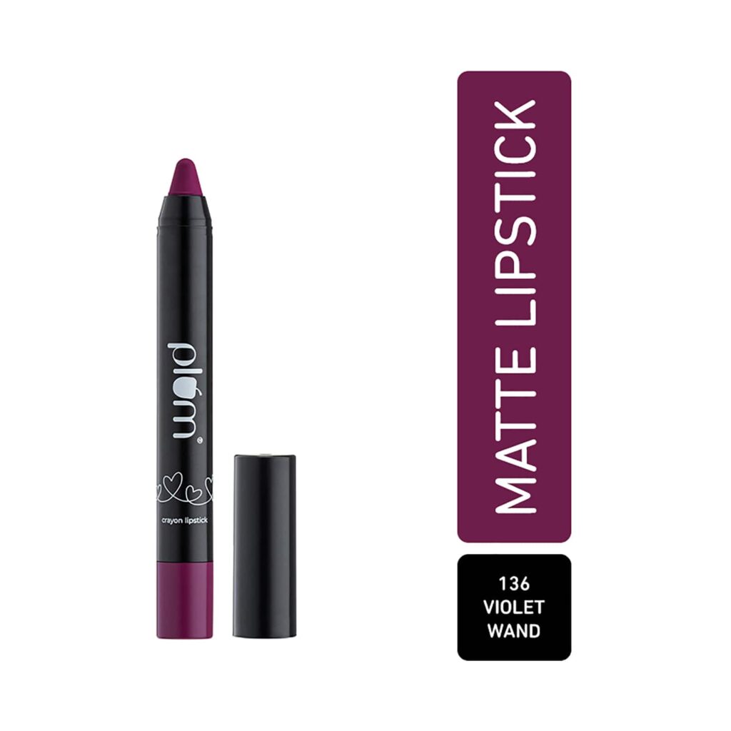 Plum Twist & Go Matte Crayon Lipstick with Ceramides & Hyaluronic Acid - 136 Violet Wand (1.8g) - Plum