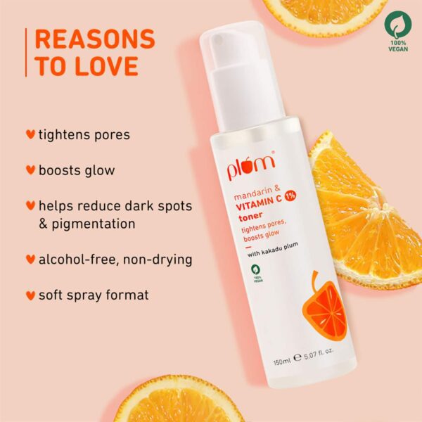 Plum Vitamin C Toner & Serum Duo for Glowing Skin - Reduces dark spots & pigmentation - Plum
