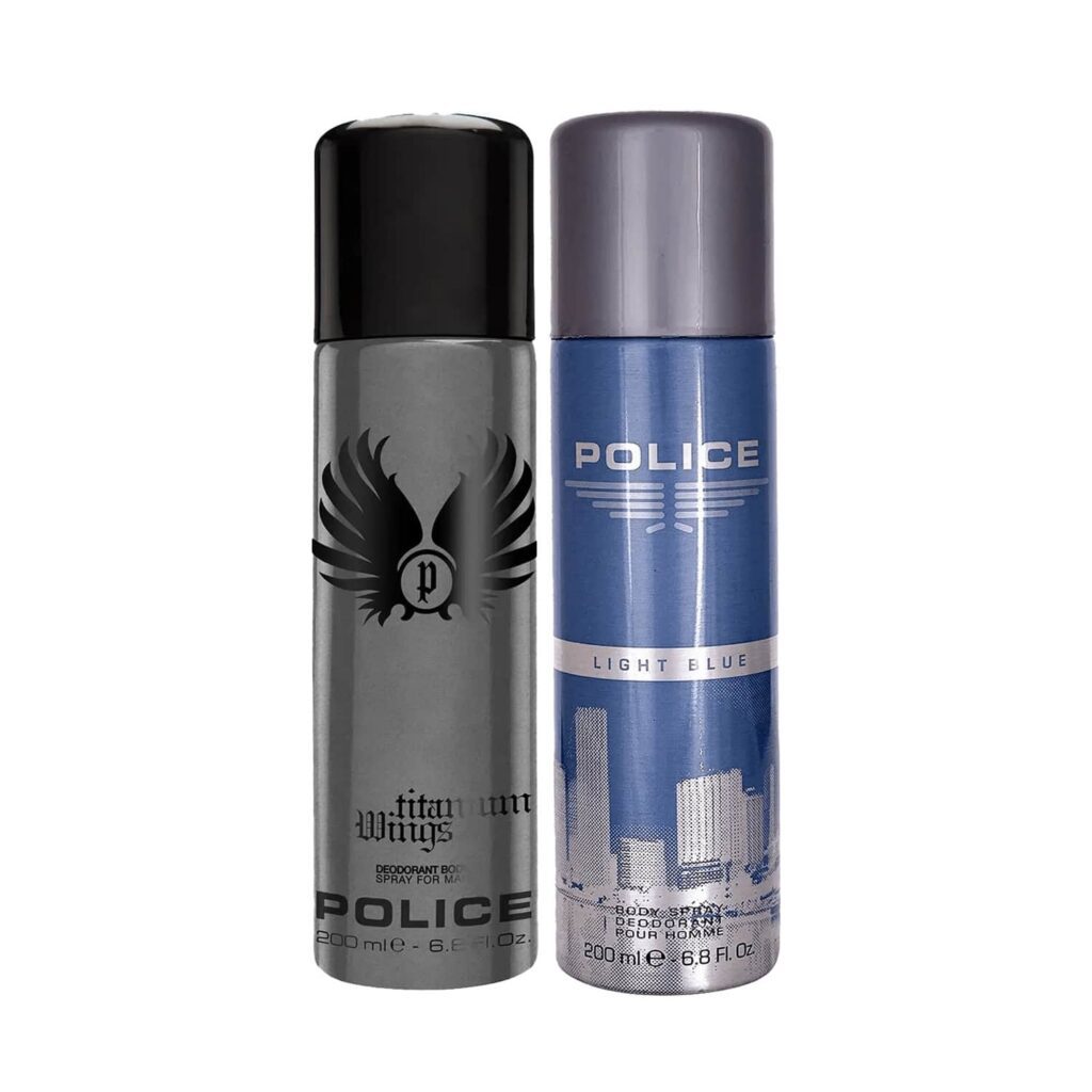 Police Wings Titanium + Light Blue Deodorant (Pack of 2) - Police