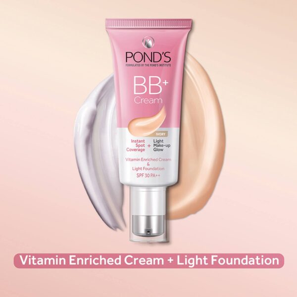 Pond's BB+ Cream Instant Spot Coverage + Light Makeup Glow - Ivory (30g) - Pond's