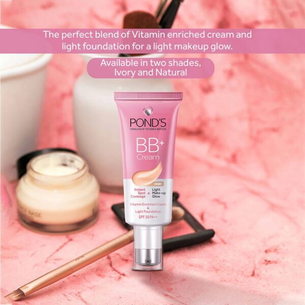 Pond's BB+ Cream Instant Spot Coverage + Light Makeup Glow - Ivory (30g) - Pond's