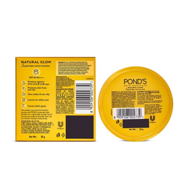 Pond's SPF 50 UV AB PA+++ Sunscreen Face Powder for Oily Skin and Sun Protection (20 g) - Pond's