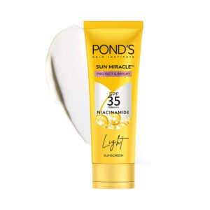 Pond's Sun Miracle SPF 35 PA+++ Light Sunscreen - Protect & Bright, With Niacinamide (50 g) - Pond's