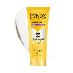 Pond's Sun Miracle SPF 50 PA+++ Light Sunscreen - Protect & Bright, With 3% Active Niacinamide (100 g) - Pond's